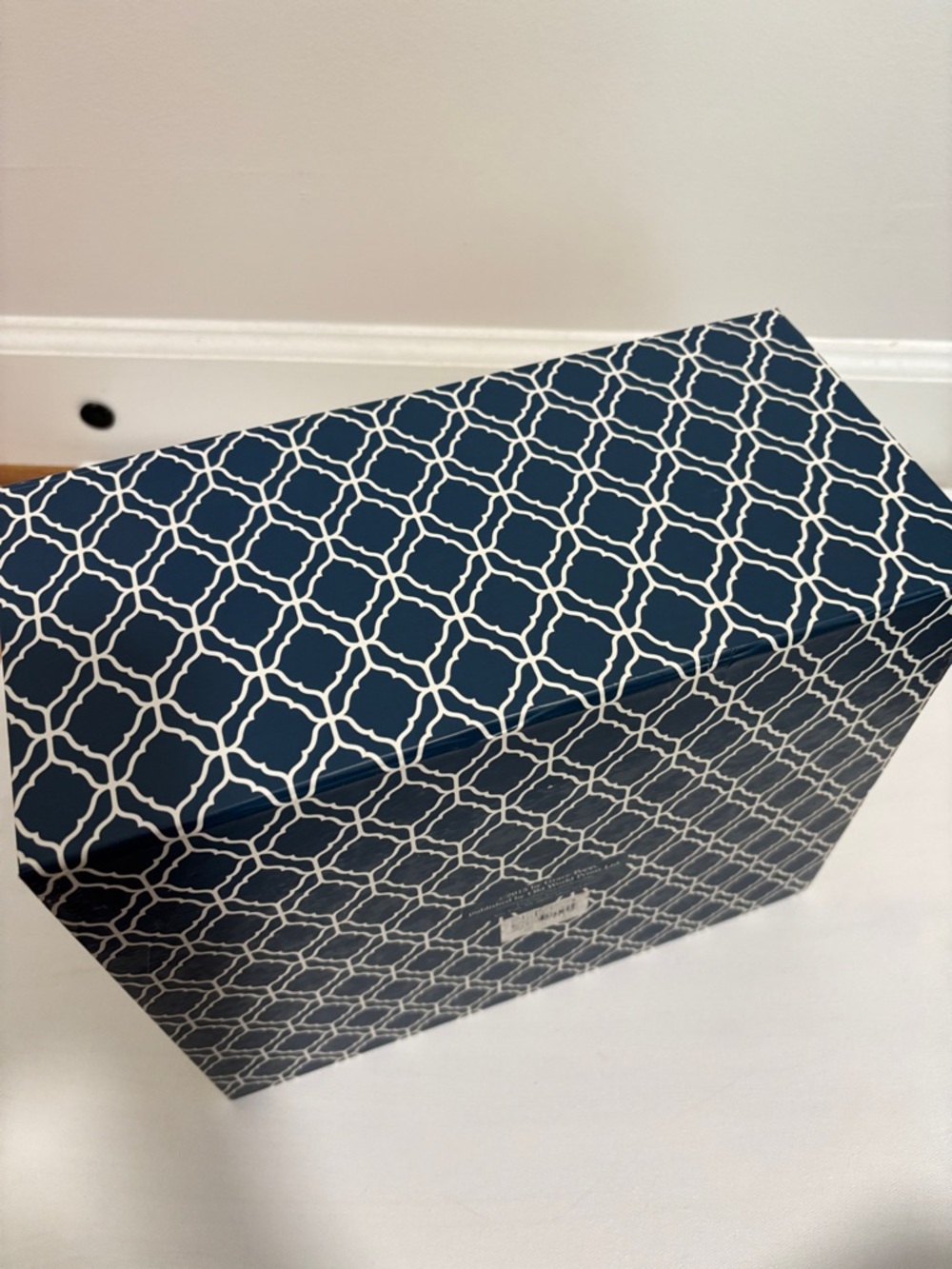 Decorative Floral Storage Box - Yellow & Navy - Picture 3 of 6